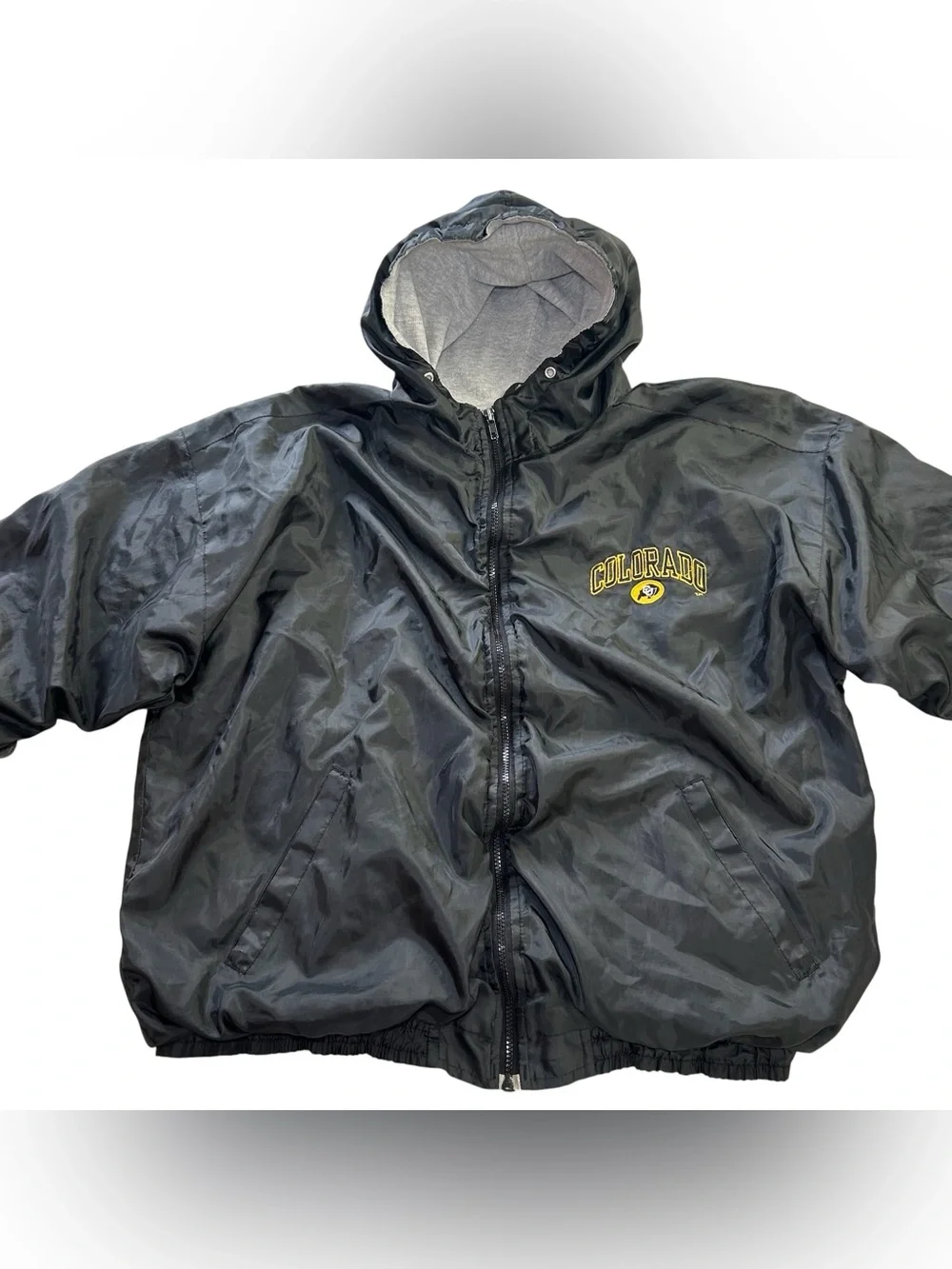Vintage 90s Colorado Buffaloes Lined Jacket Men XL Black Steve & Barry's Hooded